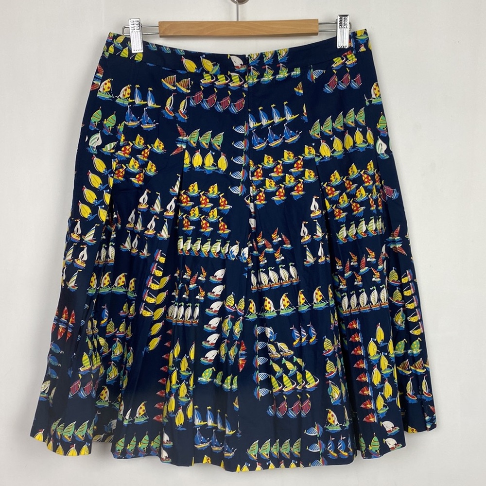 Rare J.Crew 8 Sailboat Skirt Vintage Navy Pleats Side Pockets Back Zipper - Picture 15 of 15